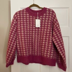 French houndstooth sweater